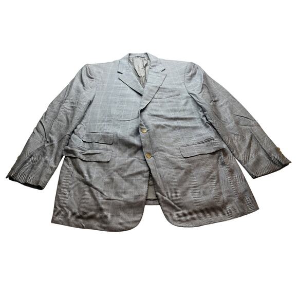 11-63 RALPH LAUREN Purple Label Men's Blazer Houndstooth Cashmere Silk Size 44 - Picture 1 of 13